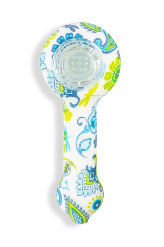 Bandana Pattern Spoon SiliPli™ Silicone & Glass Smoking Pipe