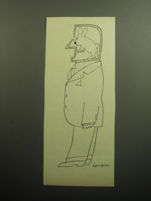 1958 Cartoon by Saul Steinberg - Human Controlled by Rabbit