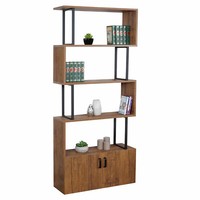 BüCherregal HWC-A27, Standregal Raumteiler, 183X80Cm 3D-Struktur Wildeiche-Optik