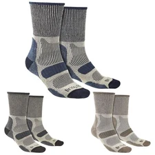 Bridgedale - Mens Walking Light Cotton Cool Padded Sole Boot Socks