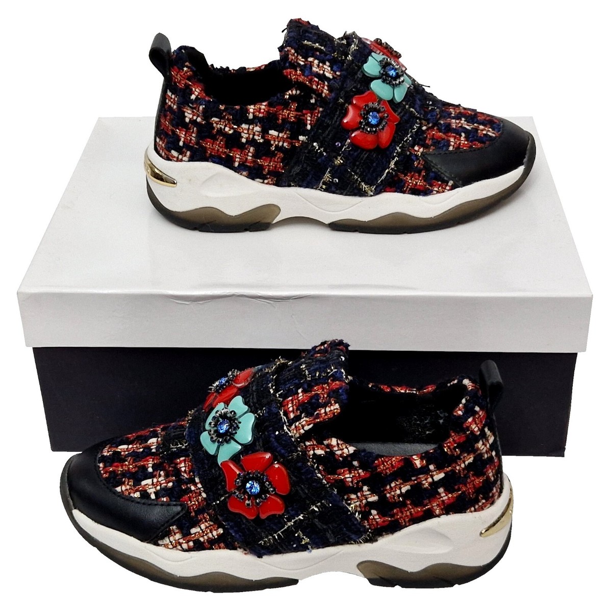 KURT GEIGER Lara Ladies Flat Multi-Coloured Slip On Sneakers Trainers EU 35  UK