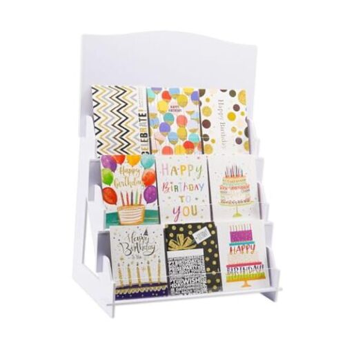 3 Tiers Greeting Card Display Stand Portable Card Display Rack with Clear