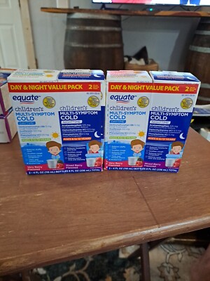 (2)Equate Childrens Multi-Symptom Cold Daytime & Nighttime Medicine Bery  Flavor