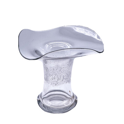 Vintage Vase aus Glas mit Luftblasen, mundgeblasen Handmade | 24,5 x 21 cm