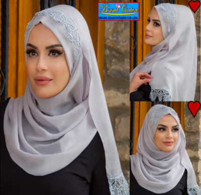 Hijab Beautiful  Grays. with Light Gray   Instant Scar