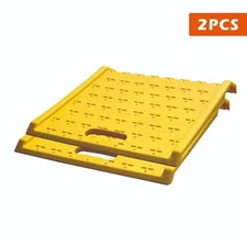 2pcs Yellow Anti Slip Portable Plastic Curb Ramp for Driveway Designed 1000 LBS