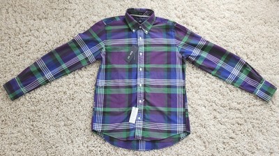 Tommy Hilfiger Multicolor Plaid Button Down Shirt Roll-Upable Sz PS Slim Fit NWT