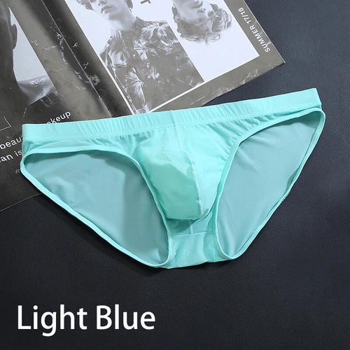 Mens Ice Silk Briefs Seamless Underwear Bulge Pouch Underpants Knickers Panties - Picture 6 of 15