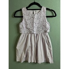 Uniqlo Eyelet Dress Kids 130 Sleeveless Casual Summer Lavender