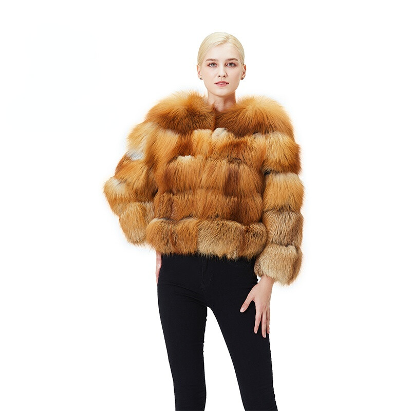 Winter New Women's Natural Fox Fur Coat Ladies Warm Jacket Luxury Fur Outerwear