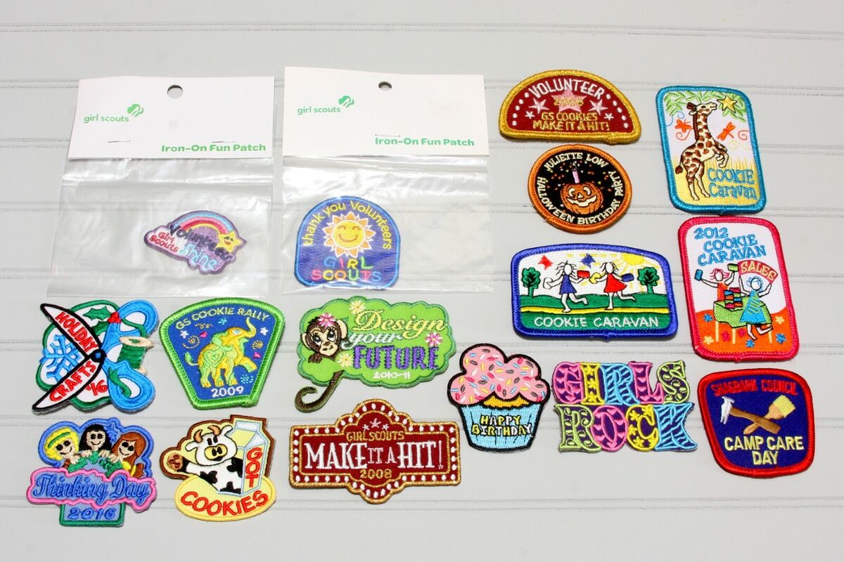 16 Girl Scout Patches Embroidered Mixed Assortment New & Unused Lot #7