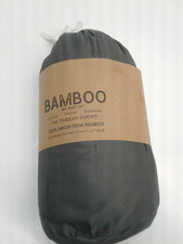 Bamboo IEH-4PC-BAM-F-GR Full Size Gray 4PC Sheet Set 300 Thread Count 100 Rayon