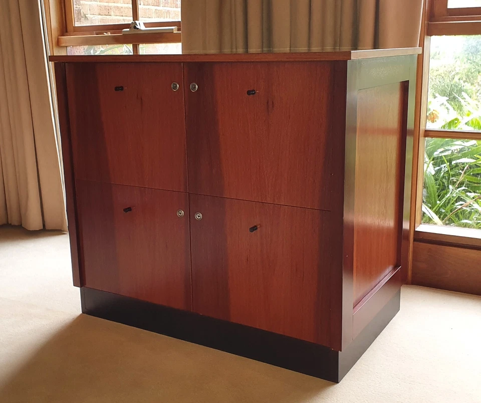 Filing Cabinet Jarrah Timber 4 Drawers Excellent Condition - image 2 of 4