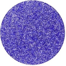 Czech Glass Seed Beads Size 11/0 Clear Blue Stripe