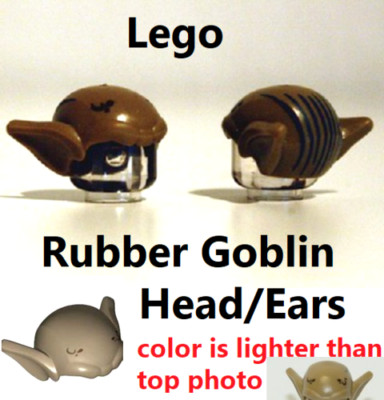 LEGO Minifigure Bald Head Big Pointed EARS Hair Strands GOBLIN Monster ELF