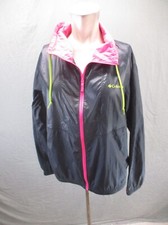 Columbia Size M Womens Drawstring Full Zip Stand Collar Pocket Windbreaker 598