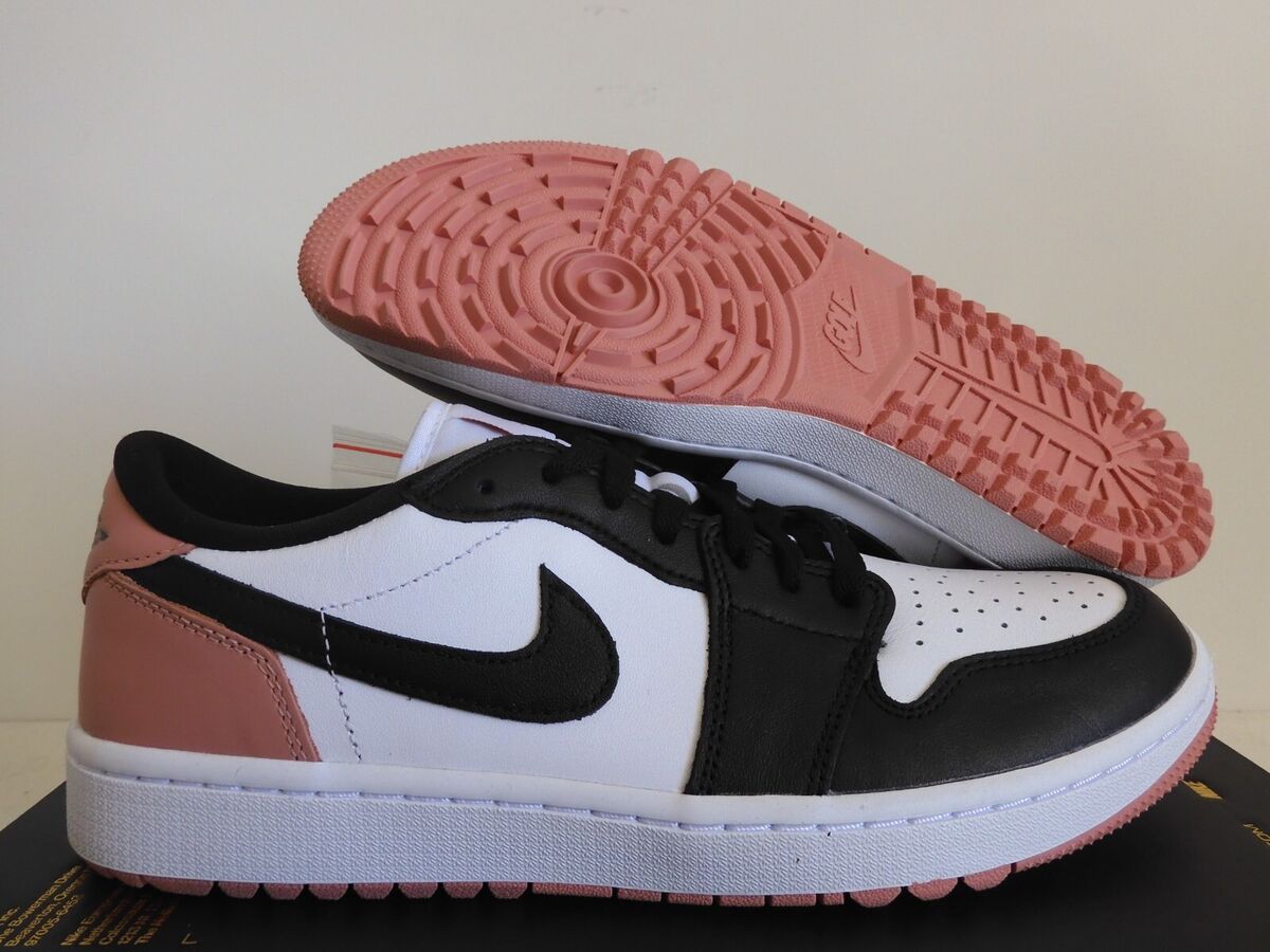 NIKE JORDAN 1 LOW G GOLF RETRO 1 GOLF WHITE-BLACK-RUSH PINK NIKE JORDAN 1 LOW G GOLF RETRO 1 GOLF WHITE-BLACK-RUSH PINK