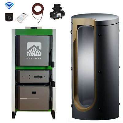 Wood Gasifier Complete Package Log Wood Boiler 49.5 kW Wood Boiler Automatic
