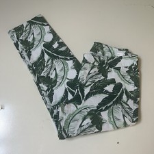 Old Navy Women's Sz 8 Pixie Pants Green leaf Tropical Print Travel Mid rise