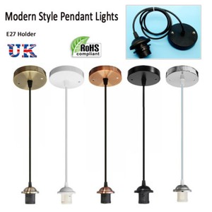 Details About E27 Holder Ceiling Rose Pendant Light Pvc Fabric Flex Lamp Fitting Lighting Uk