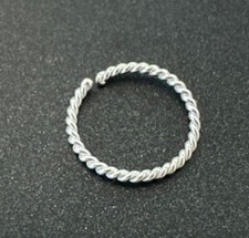 925 Sterling Silver Thin Nose Ring Hoop Small 6mm 8mm 