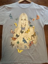Cher Farewell Tour Butterfly Concert Blue T-Shirt Medium 2002 AAA - see pics