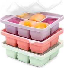 3Pcs Ice Cube Tray,Each Cube 60ml Easy-Release Silicone Large Ice Moulds with R