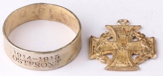 Eastern front German empire WW1 Iron Cross Ring WWI Pendant 1914 1915 Ostfront