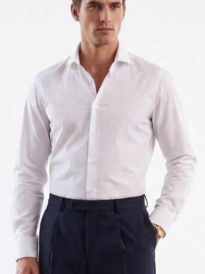 Hugo Boss Slim Fit Easy Iron  Men s Crisp White Long-Sleeve Dress Shirt 41/18 XL