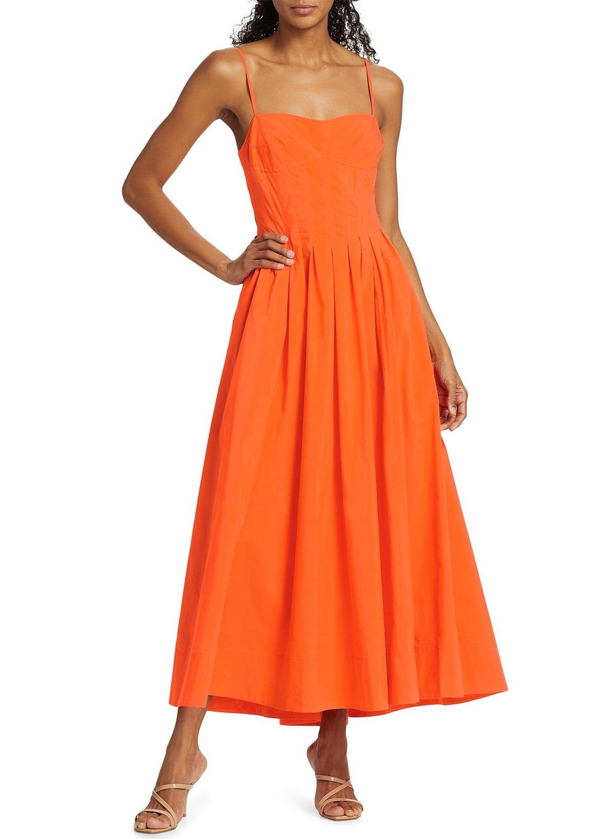 Simkhai Womens Kittiya Sleeveless Midi Dress 0 Flame - NWT $495 | eBay