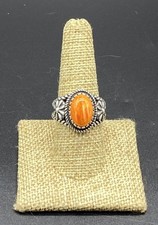 CAROLYN POLLACK, AW-Sterling SW Spiny Oyster Flower Rope Textured Ring-SIZE 9