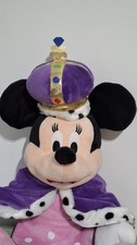 Minnie Mouse Plush Toy Queen With  Crown And Cape Purple Royal Outfit