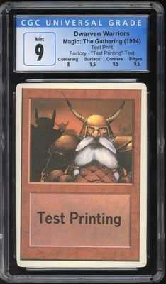 MINT CGC 9 ''Test Printing'' TEST PRINT Dwarven Warriors ~ MTG/Magic w/3x 9.5 Subs