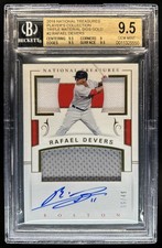 2018 National Treasures Rafael Devers Jersey Gold Auto RC #/49 BGS 9.5/10