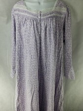 NEW Eileen West Womens 100 Pima Cotton Size XL Floral Nightgown Purple Lace