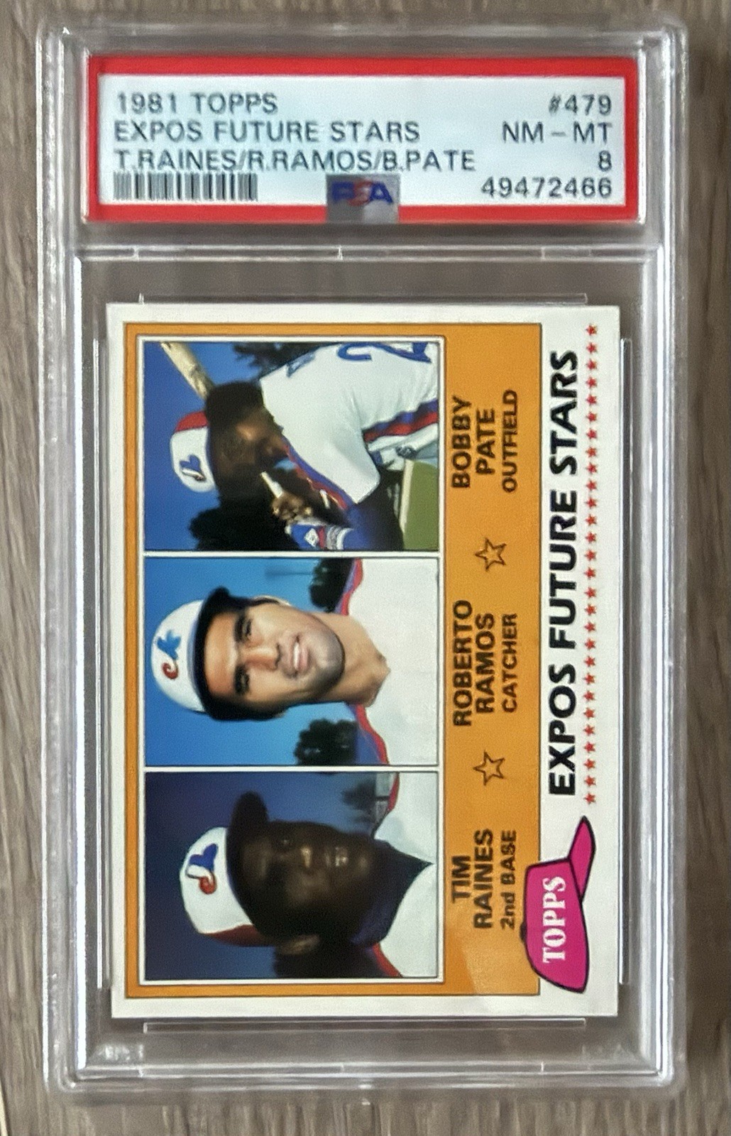 1981 Topps Expos Future Stars #479 PSA 8 Rookie Tim Raines Ramos Pate MLB