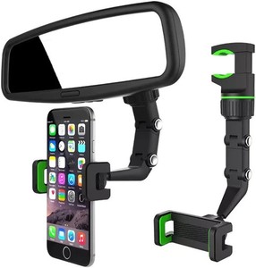 360° Support de téléphone de voiture Rotatable et rétractable Miroir Vue arrière Universal Mount