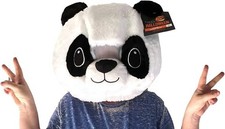Animal Head Mask - Plush Costume Halloween Cosplay (Panda) Cream