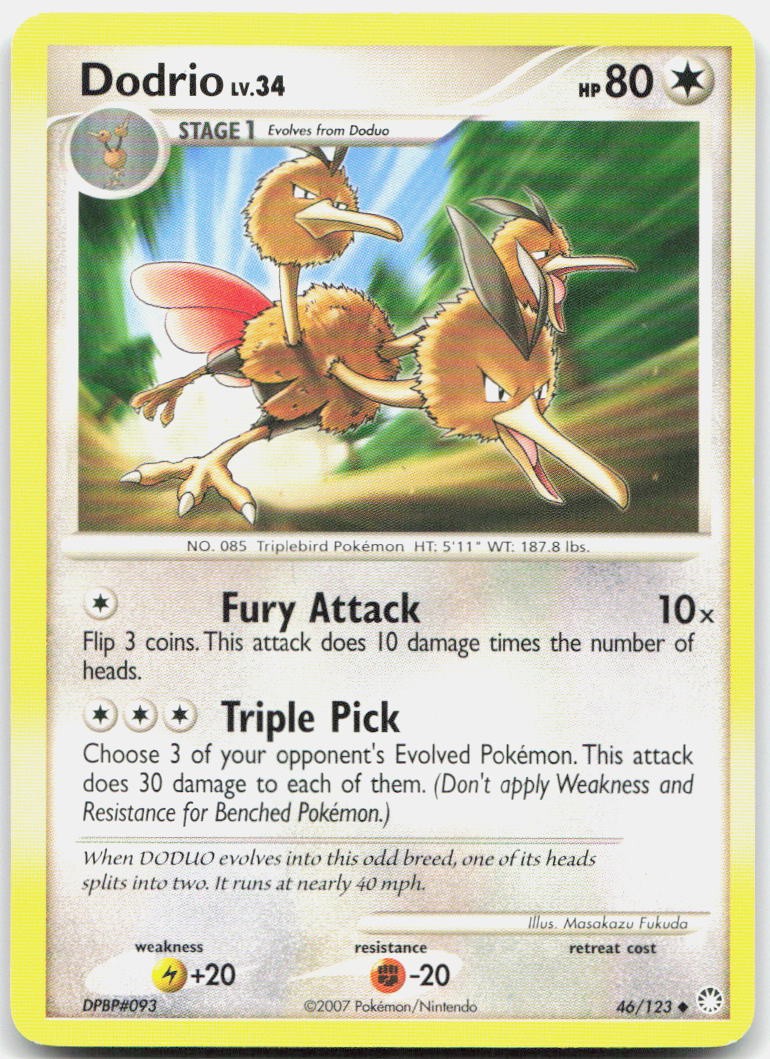 Dodrio 46/123 Uncommon Mysterious Treasures Pokemon Lightly Played