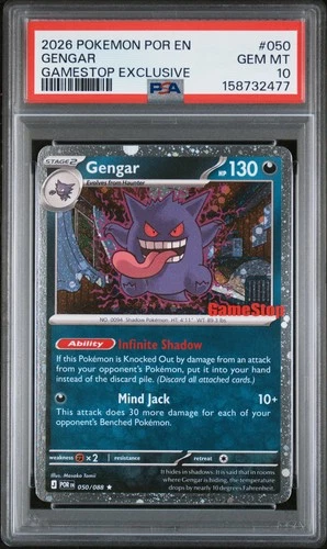 2026 POKEMON POR EN-PERFECT ORDER GAMESTOP EXCLUSIVE #050 GENGAR PSA 10
