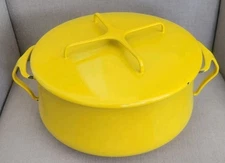 DANSK (MCM) Kobenstyle * France (IHQ) * Enamel Pot With Lid * YELLOW * 10"/5 QT 