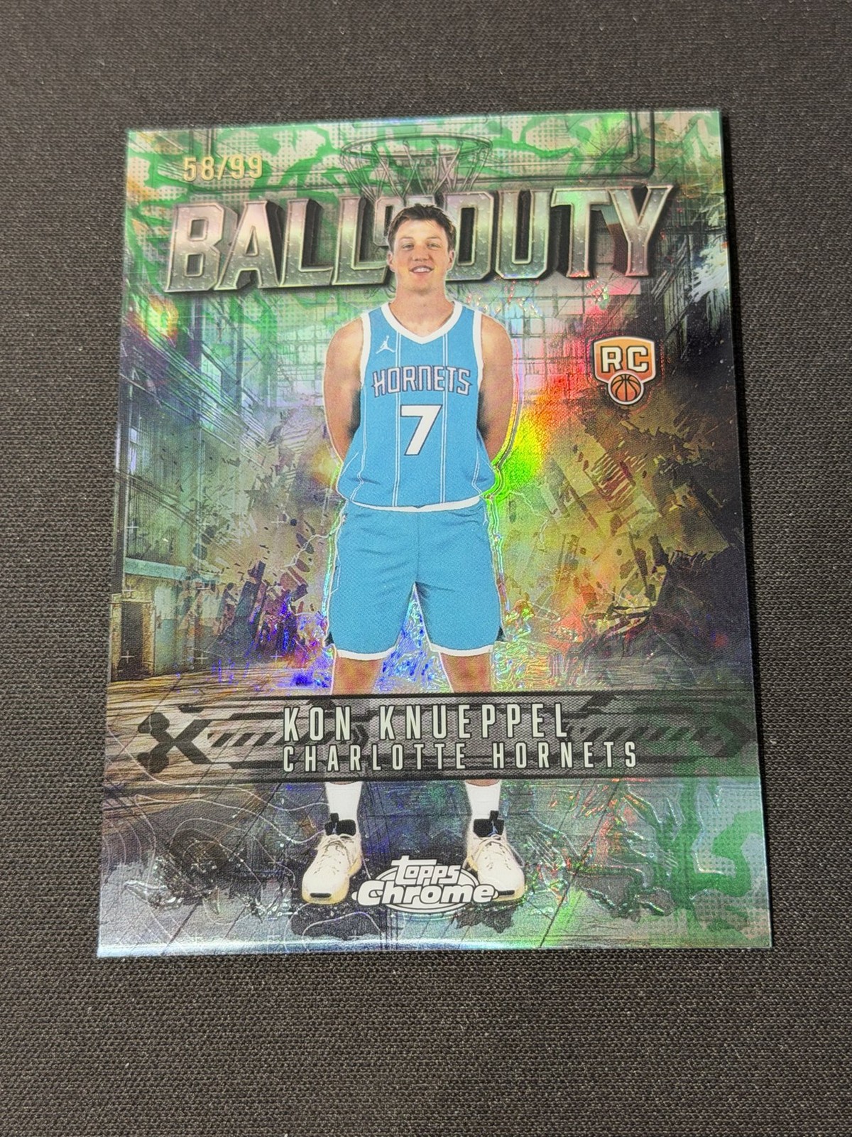 2025-26 Topps Chrome Kon Knueppel RC Ball Of Duty Green /99