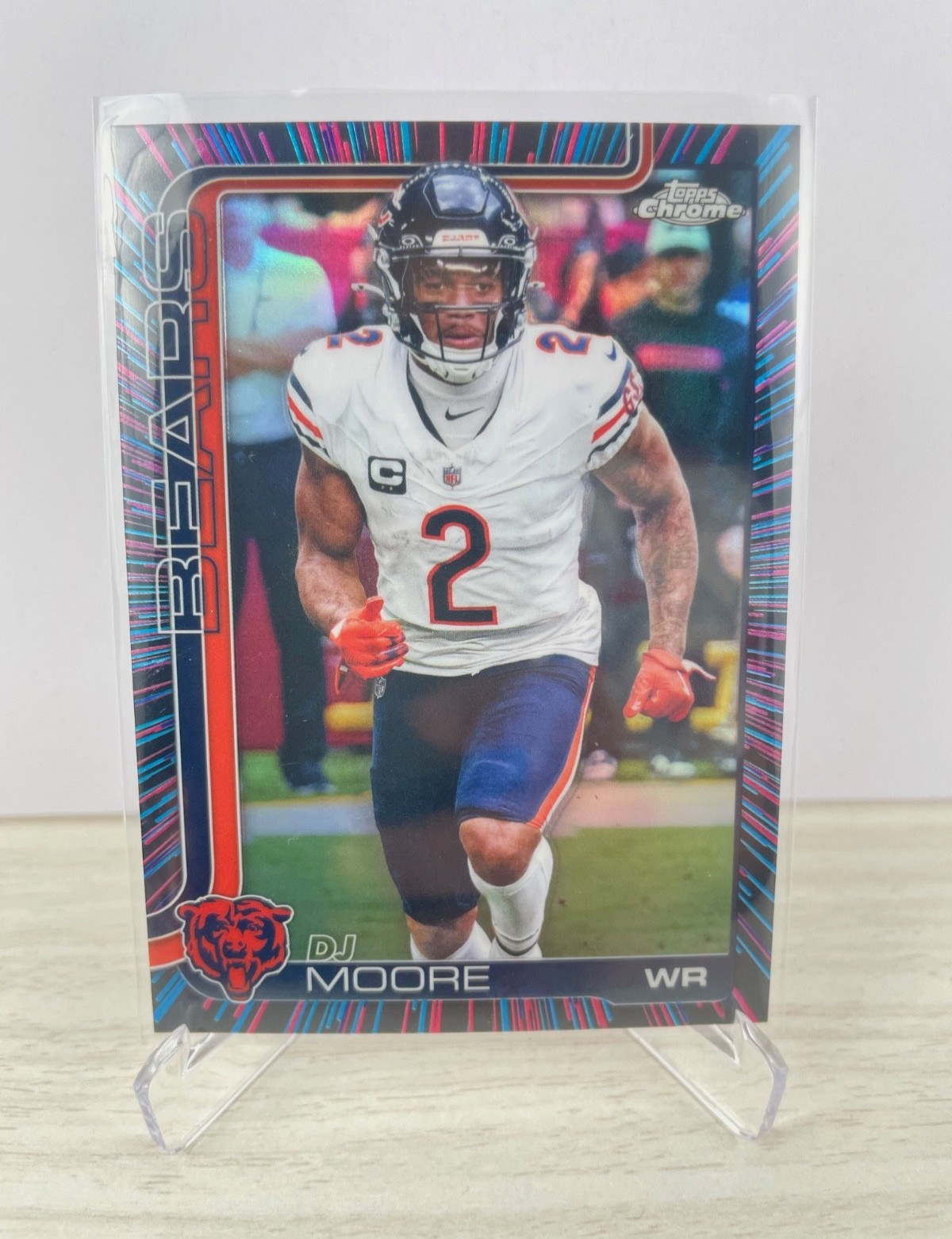 2025 Topps Chrome - DJ Moore [Neon Pulse Refractor] - Chicago Bears