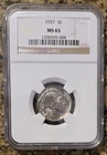 1937 5C BUFFALO NICKEL NGC CERTIFIED MS 65
