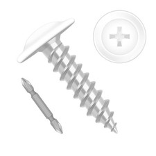 White Truss Head Self Tapping Screws 8 x 1/2 Inch Alloy Steel Wood 100 PCS