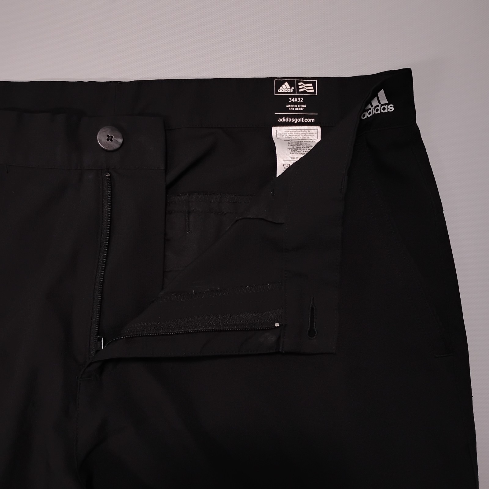 Adidas Golf Pants Mens Athletic Performance Stretch Flat Front Black Size 34x31 thumbnail 4