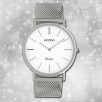 Oozoo Damenuhr Vintage Series C9901A Silber Edelstahlarmband Quarz UOC9901A