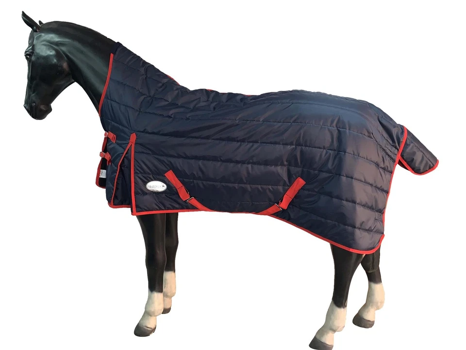 EQUITACK 210D Stalldecke Pferdedecke Winterdecke Highneck 200G FÃ¼llung Navy 125cm-165cm