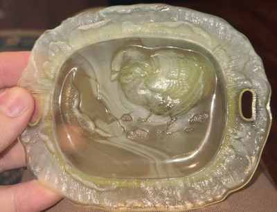 #ad #ad BOYD ART GLASS AUNT SHEILAS PIN DISH IN CORNSILK UV GLOW $25.00