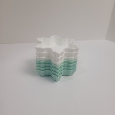 Set of 7 Target Wondershop Star Snow Flake Plastic Snak Bowls Set White & Green